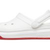Crocsband Full Force Thick Sole Sandals White Red Unisex 206122-100 Crocsband Full Force Thick Sole Sandals White Red Unisex 206122-100