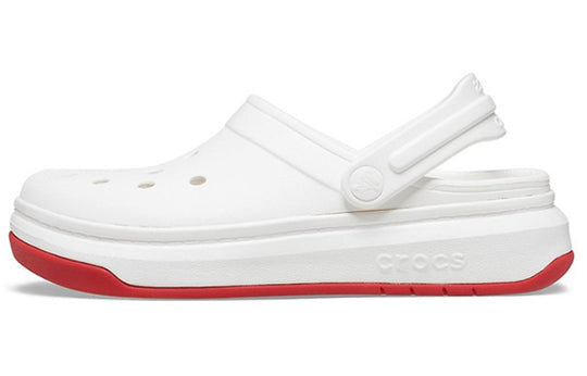 Crocsband Full Force Thick Sole Sandals White Red Unisex 206122-100 Crocsband Full Force Thick Sole Sandals White Red Unisex 206122-100