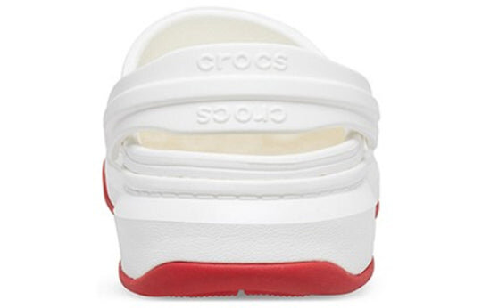Crocsband Full Force Thick Sole Sandals White Red Unisex 206122-100 Crocsband Full Force Thick Sole Sandals White Red Unisex 206122-100